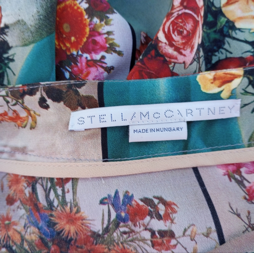 Stella McCartney Floral Print Asymmetrical Midi Skirt in Multicolor Silk S